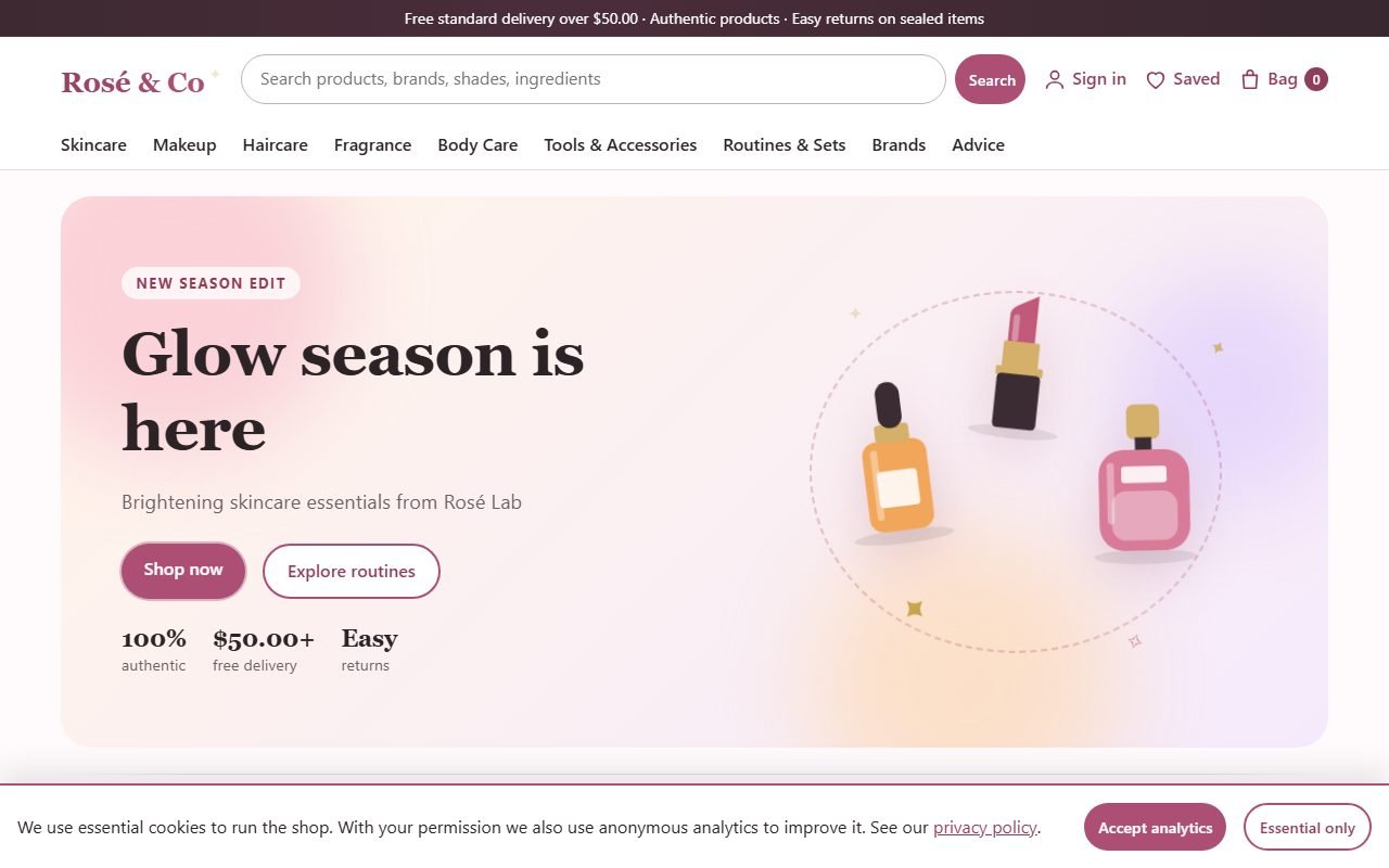 Screenshot of Beauty & Cosmetics E-commerce Website