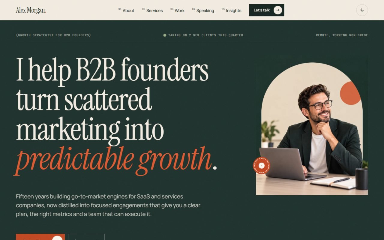 Screenshot of Personal Branding Website