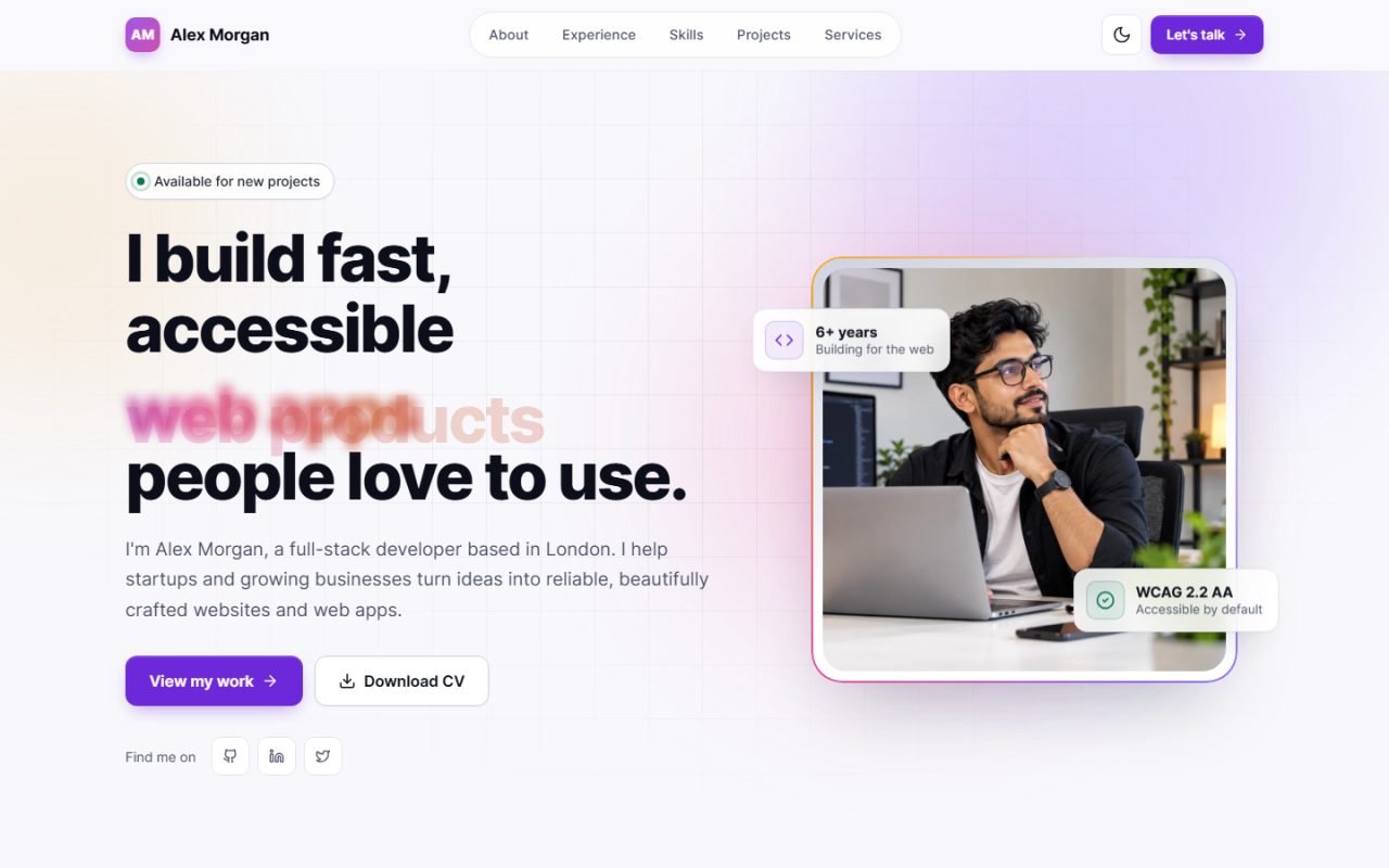 Screenshot of Personal Portfolio Website