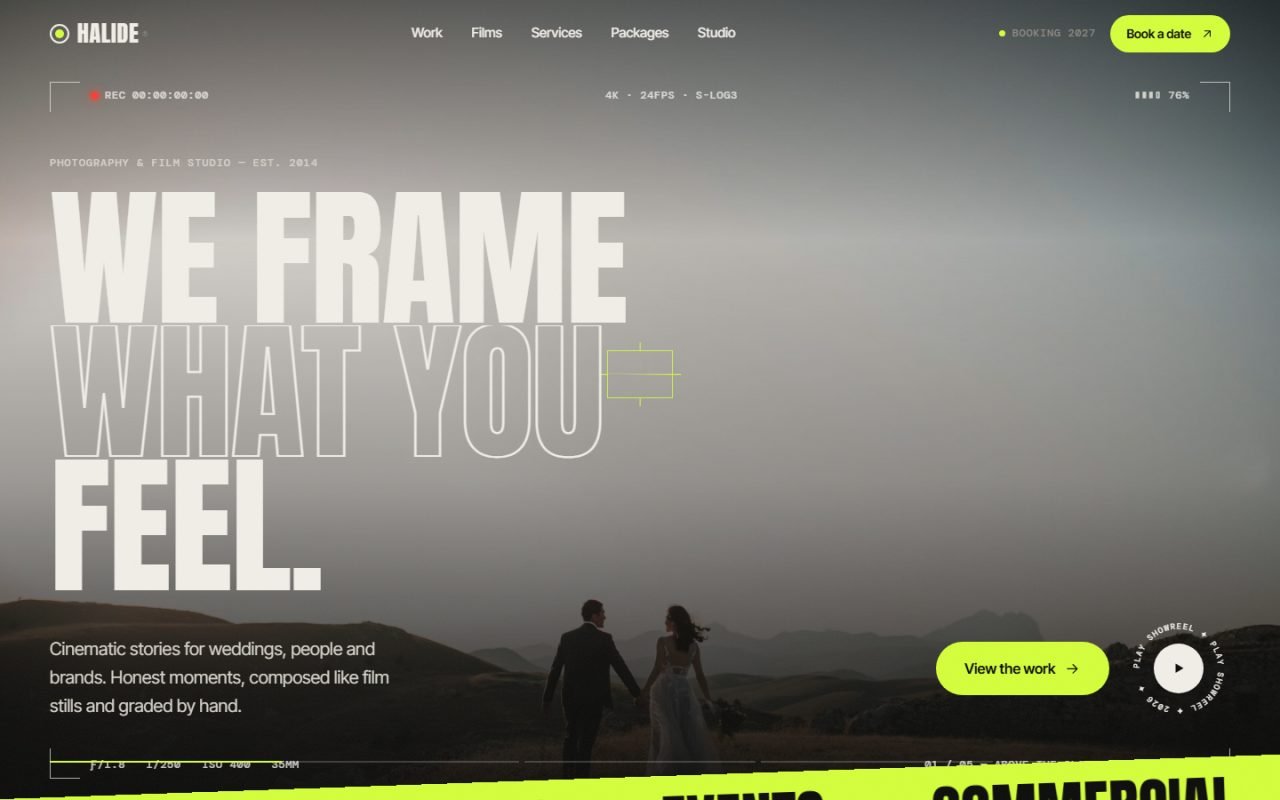 Screenshot of Photography & Videography Website